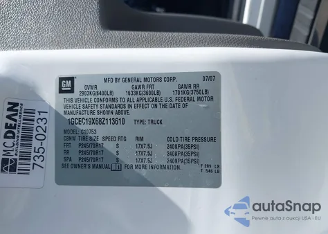 2008 Chevrolet Silverado 1500 Work Truck z USA, uszkodzony, nr VIN 1GCEC19X68Z113610